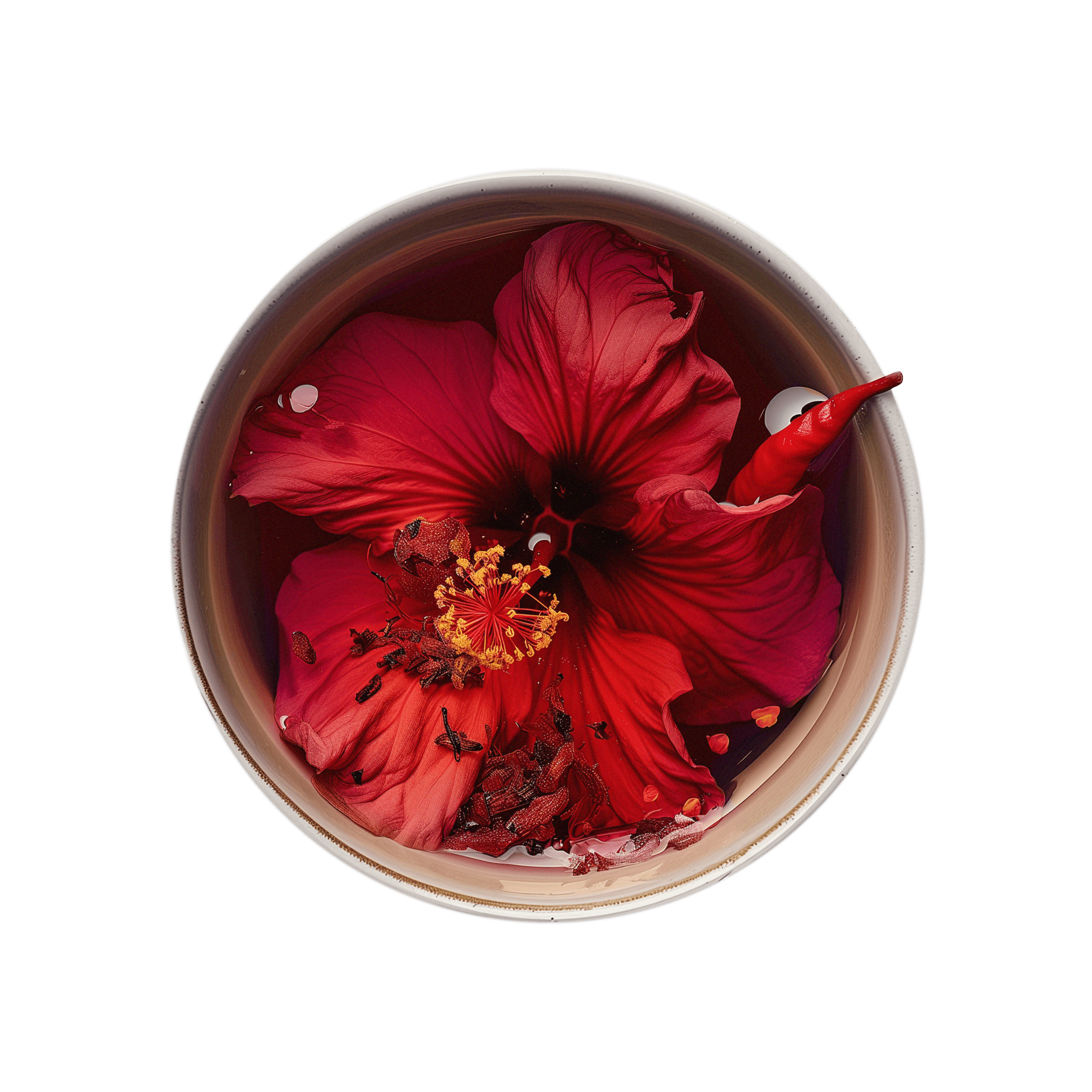 Tea cup of Spicy Hibiscus Blossom Positive Energy