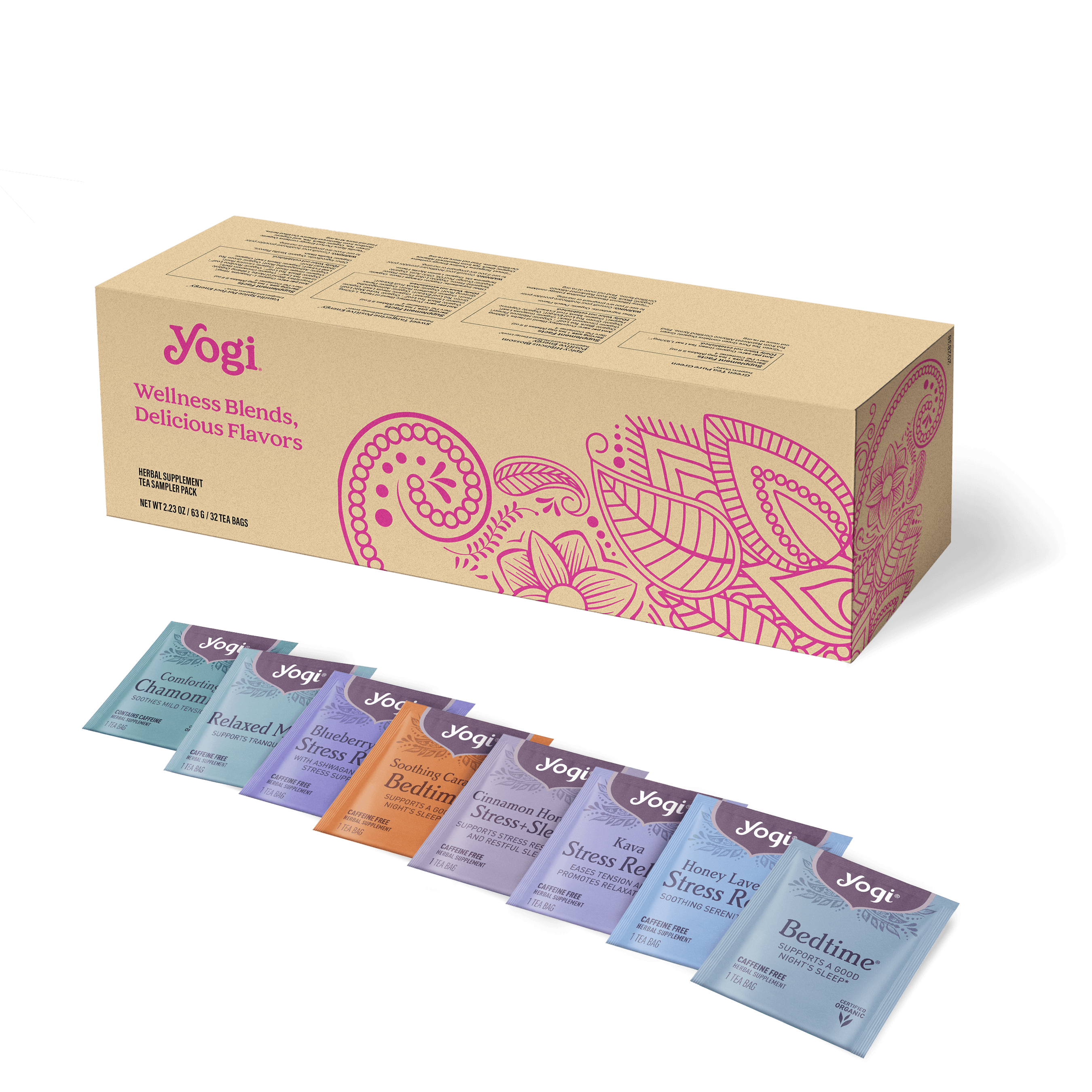 Tea cup of Yogi Stress and Sleep Sampler Box